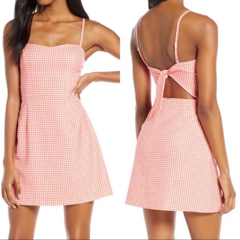 NWT French Connection Gingham tie back dress size 12